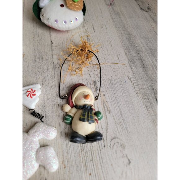 Let it snow Snowman bird variety ornament Xmas set - Picture 5 of 11